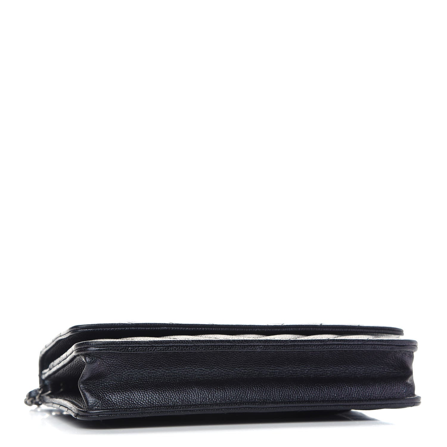 Chanel Iridescent Caviar Chevron Quilted Wallet On Chain WOC Black 3 of 10