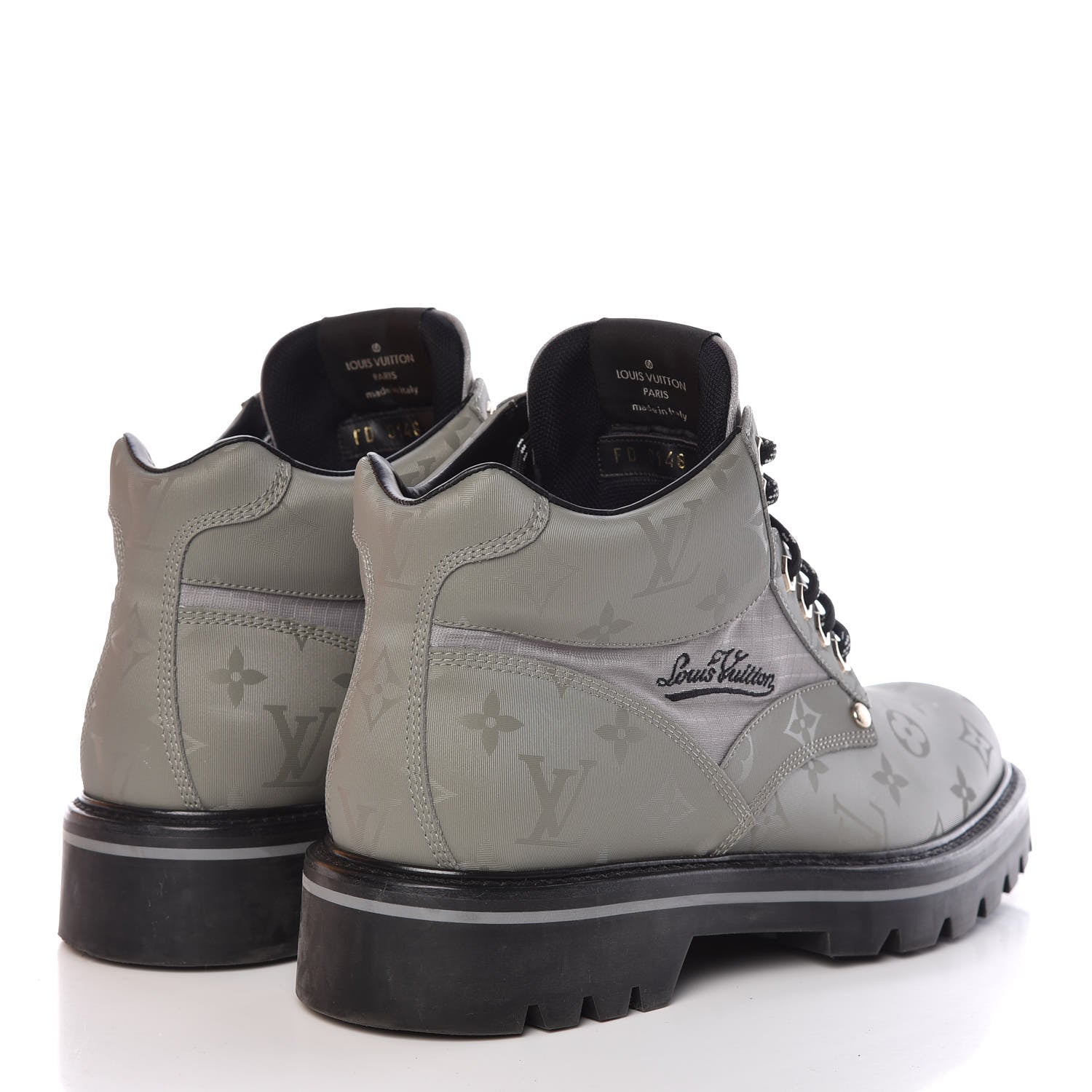 Louis Vuitton Monogram Titanium Mens Oberkampf Ankle Boots 7 4 of 9
