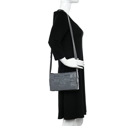 Bottega Veneta Paper Calfskin Maxi Intreccio Cassette Crossbody Bag Thunder 2 of 10