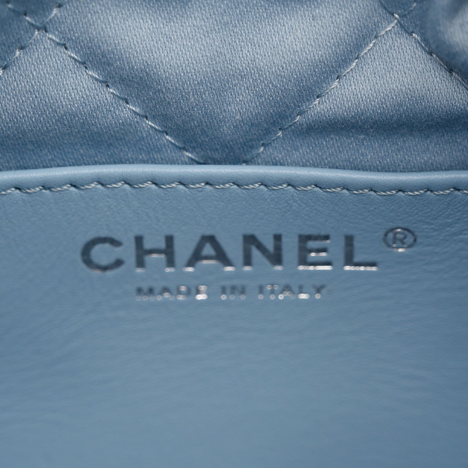 Chanel Shiny Calfskin Quilted Mini Chanel 22 Light Blue 5 of 9