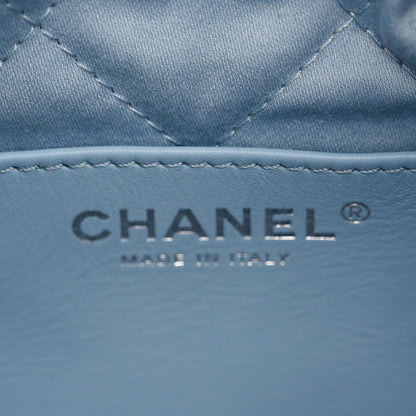Chanel Shiny Calfskin Quilted Mini Chanel 22 Light Blue 5 of 9