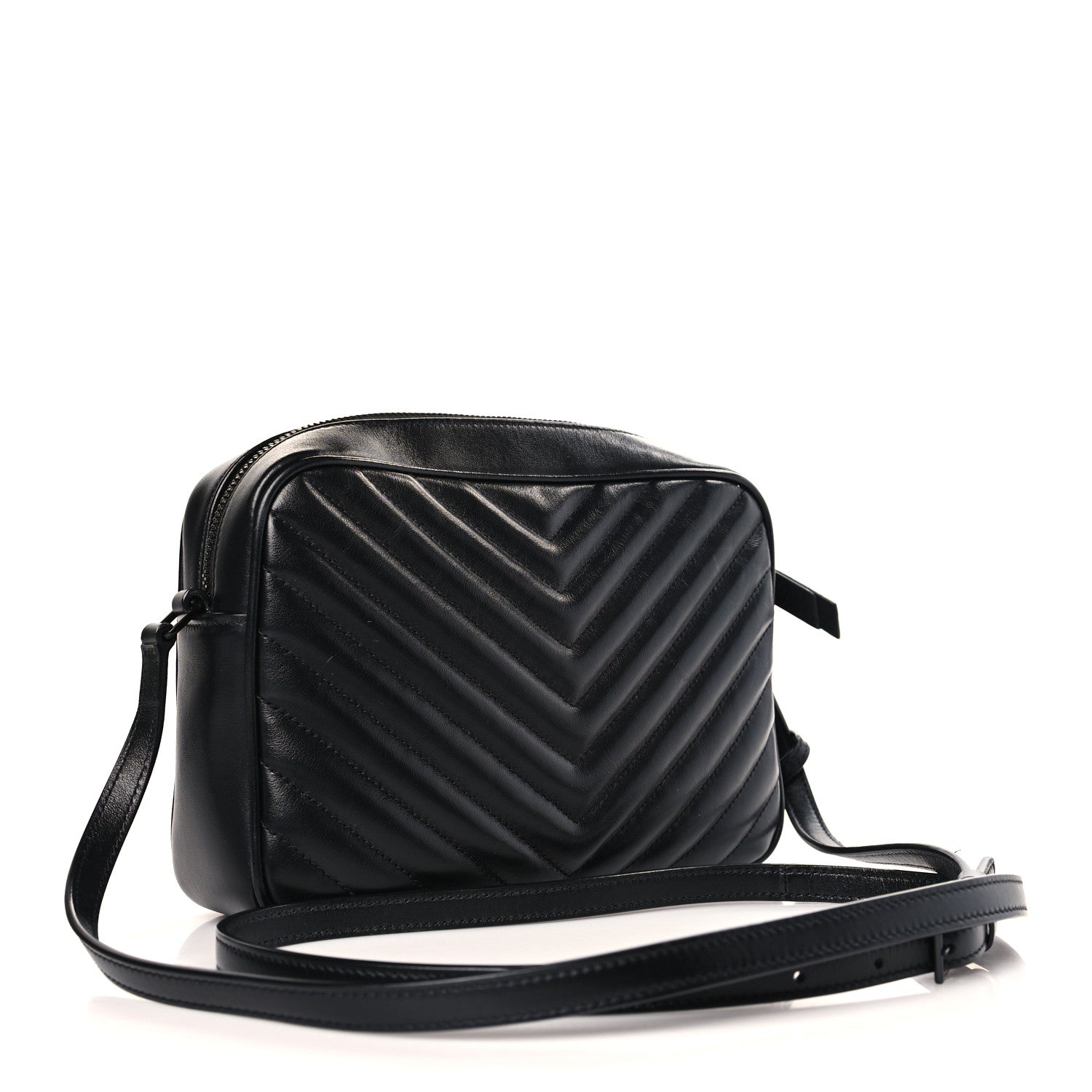 Saint Laurent Calfskin Matelasse Monogram Lou Camera Bag Black 3 of 9
