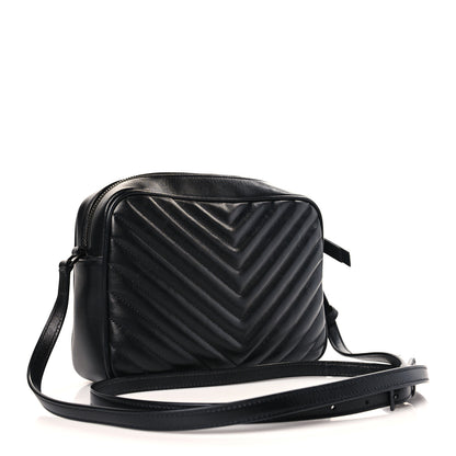 Saint Laurent Calfskin Matelasse Monogram Lou Camera Bag Black 3 of 9