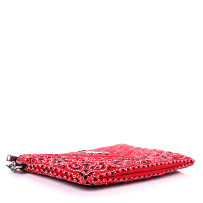 Saint Laurent Canvas Bandana Chevron Monogram A5 Wristlet Red 4 of 8