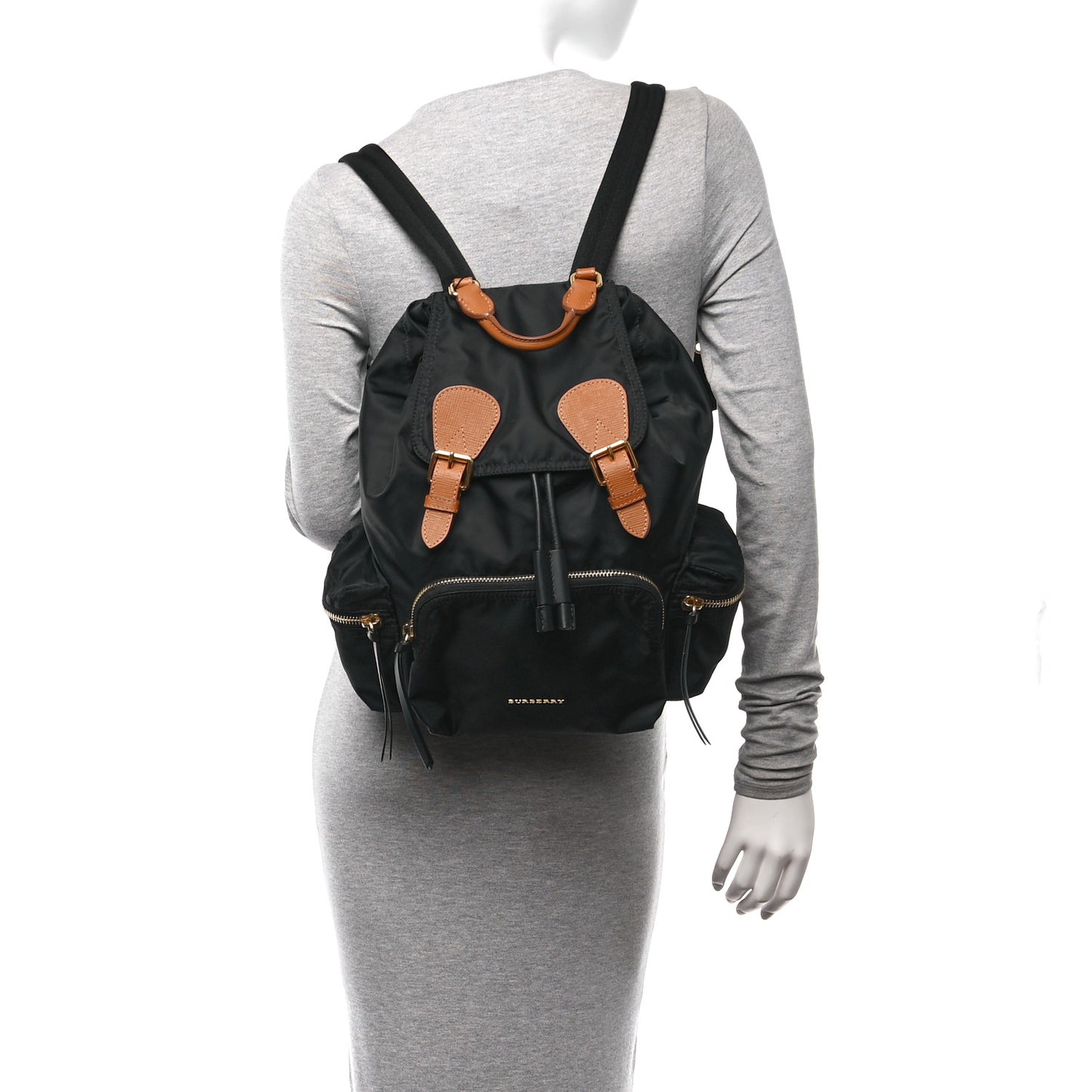 Nylon Medium Rucksack Backpack Black
