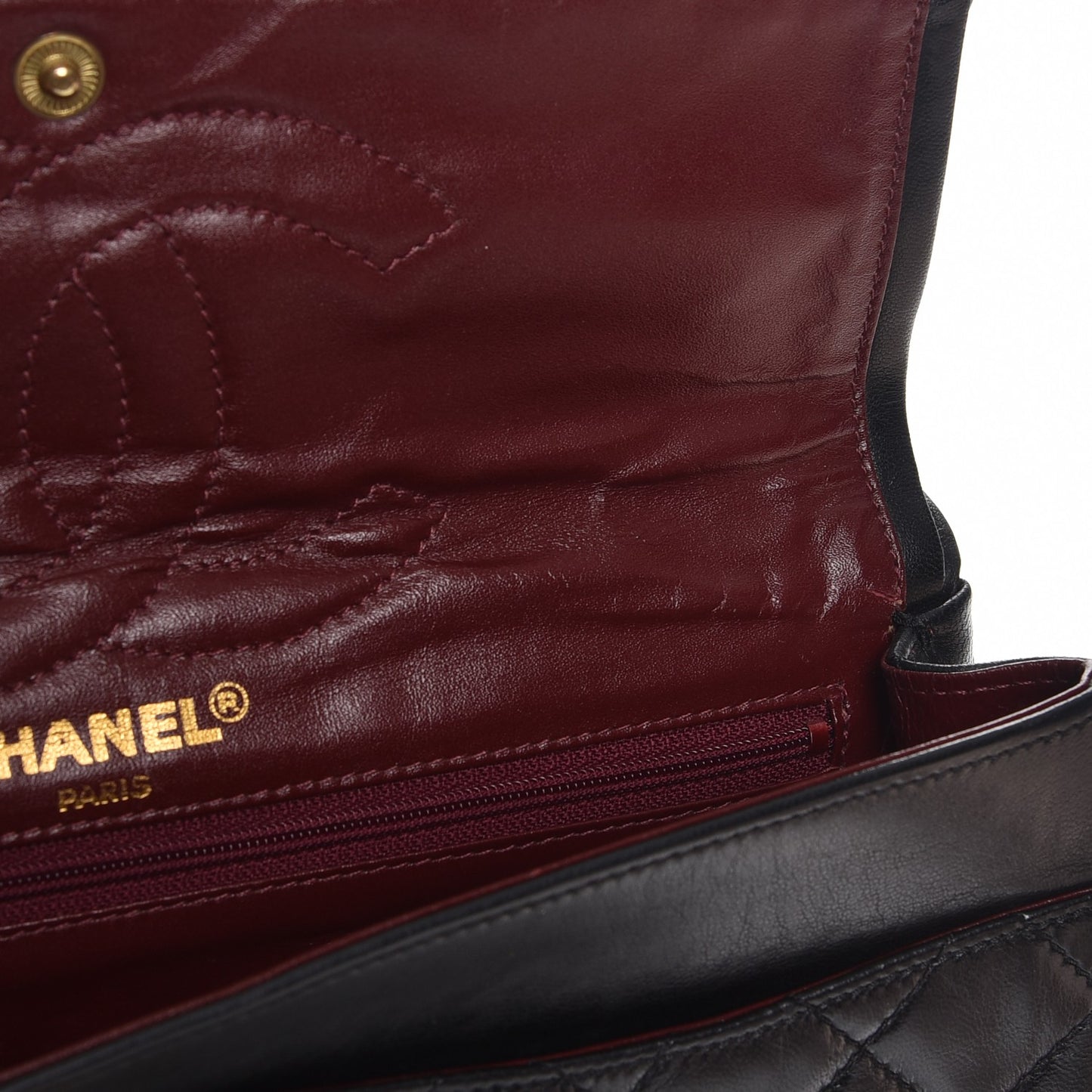 Lambskin Medium Double Flap Black