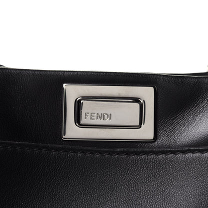 Fendi Nappa Lace Up Mini Peekaboo Iconic Satchel Black 9 of 9