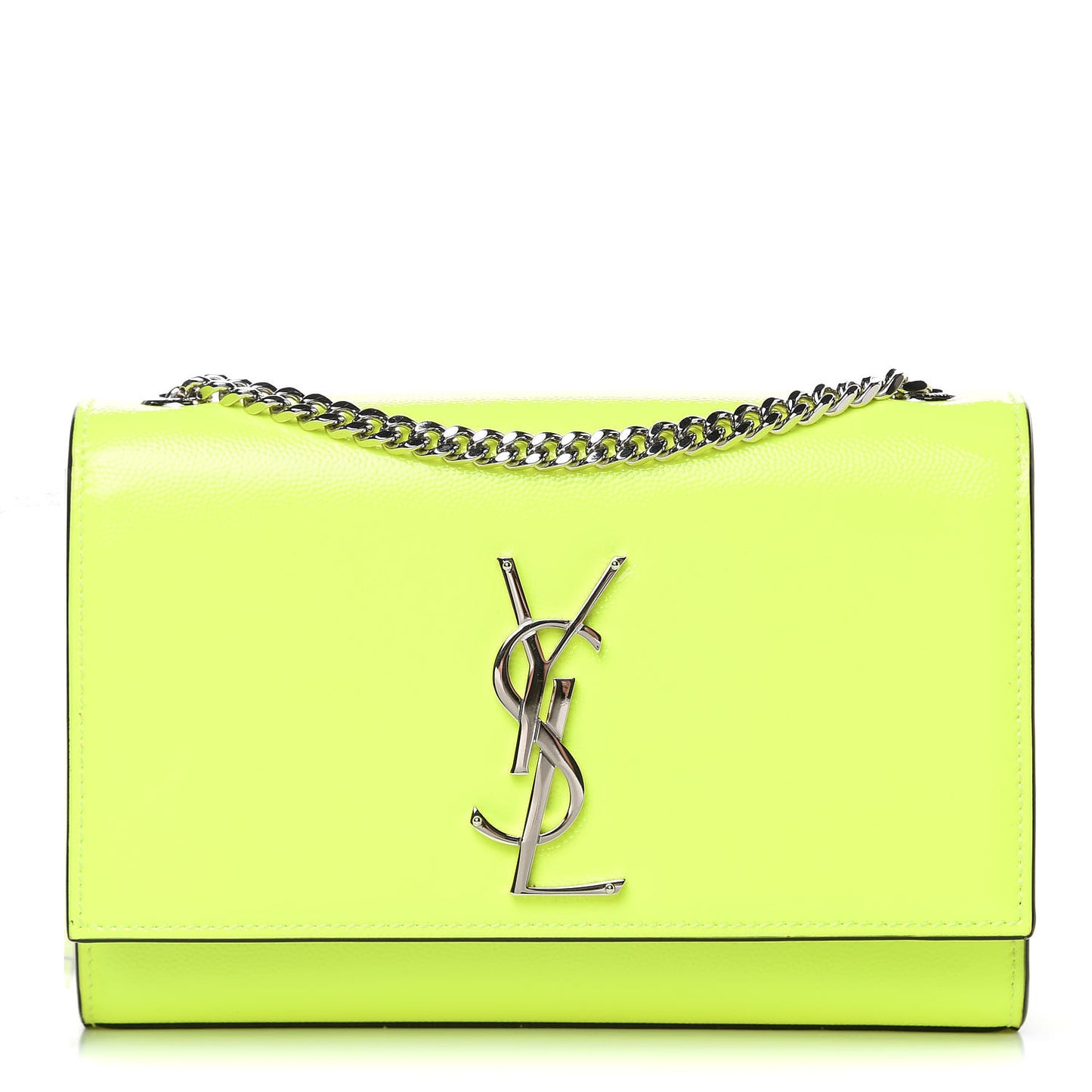Patent Grain de Poudre Small Monogram Kate Satchel Neon Yellow