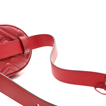 Gucci Calfskin Matelasse GG Marmont Belt Bag 85 34 Hibiscus Red 8 of 11