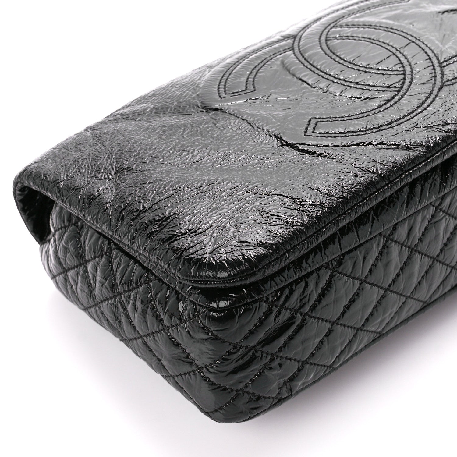 Chanel Vinyl Medium Rock and Chain Flap Black 9 of 12