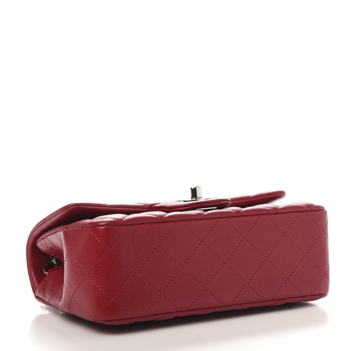 Caviar Quilted Mini Rectangular Flap Red