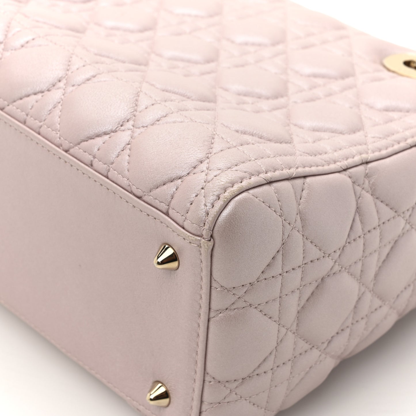Pearly Lambskin Cannage Medium Lady Dior Lotus