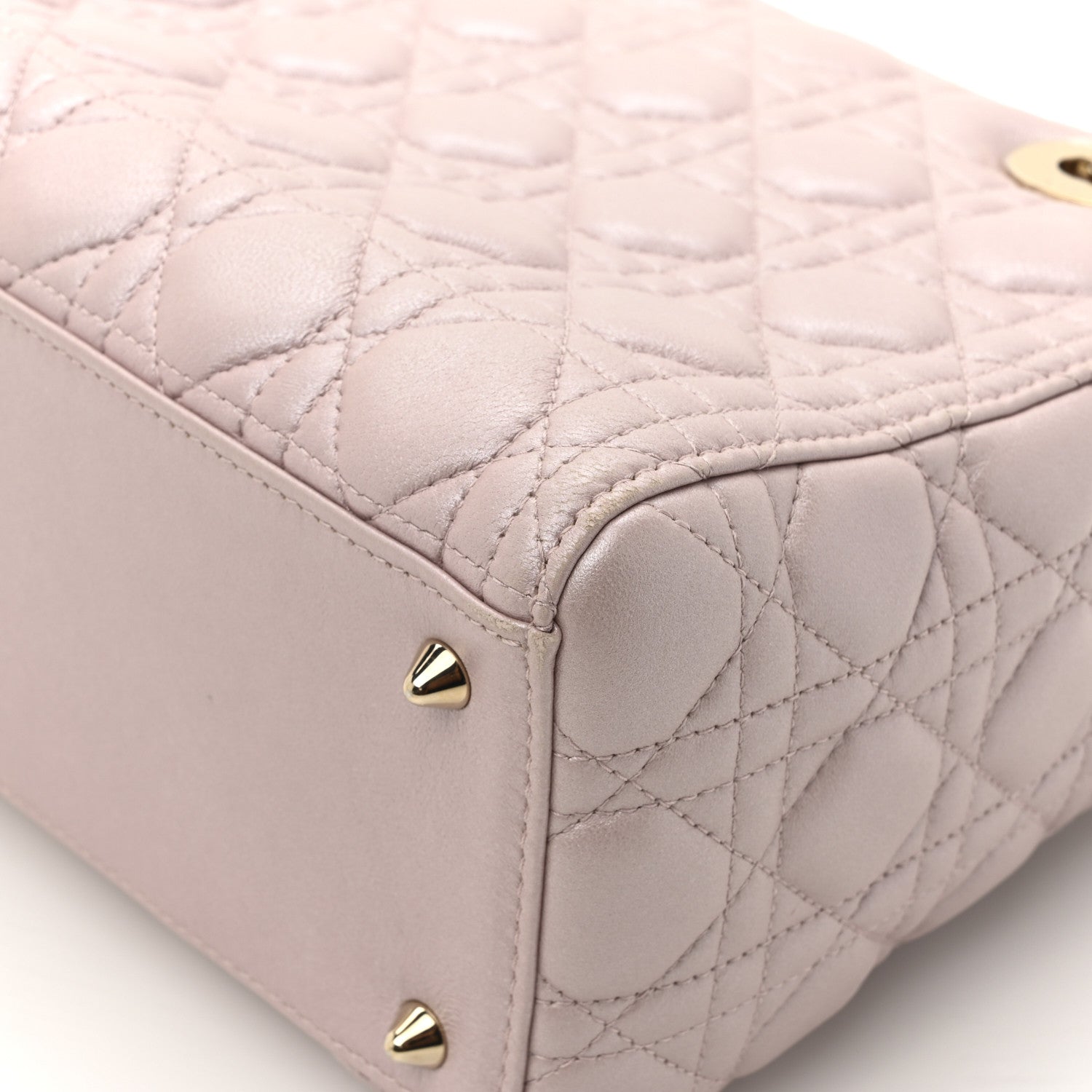 Christian Dior Pearly Lambskin Cannage Medium Lady Dior Lotus 12 of 16
