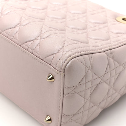 Christian Dior Pearly Lambskin Cannage Medium Lady Dior Lotus 12 of 16