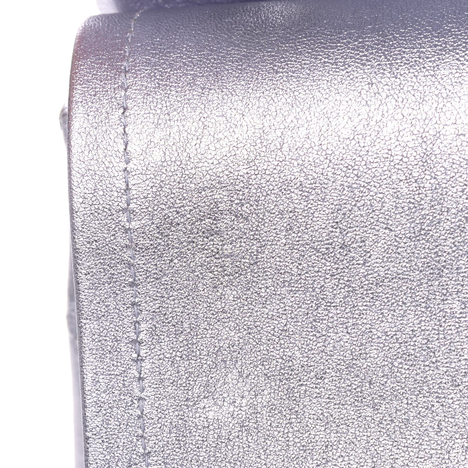 Chanel Metallic Lambskin Quilted Jumbo Double Flap Light Grey 5 of 5