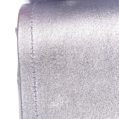 Chanel Metallic Lambskin Quilted Jumbo Double Flap Light Grey 5 of 5