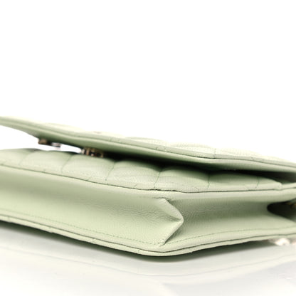 Chanel Caviar Quilted Wallet On Chain WOC Light Green 10 of 12