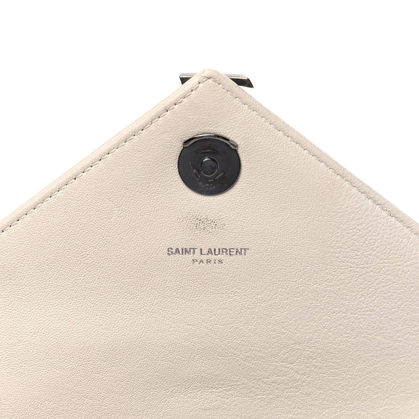 Sheepskin Matelasse Chevron Monogram Medium College Bag Dove White