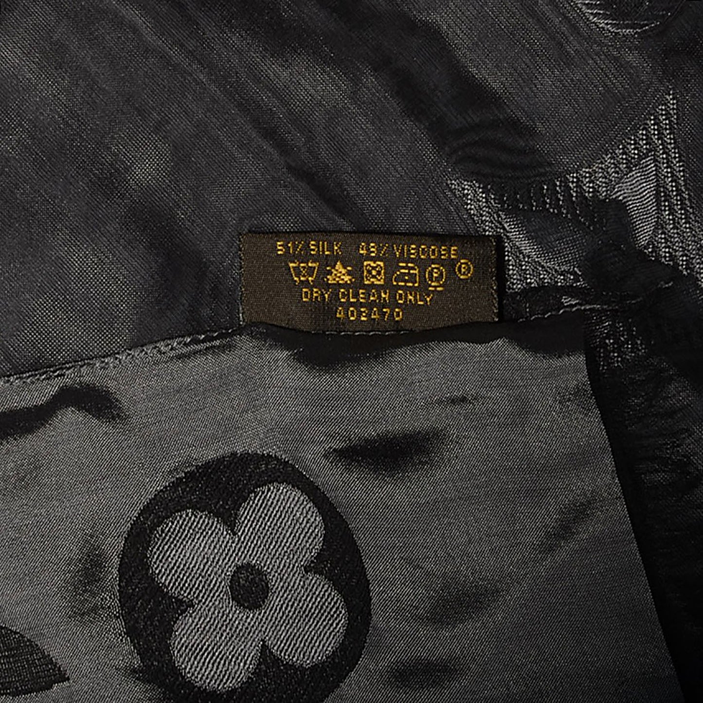 Silk Acetate Monogram St Petersbourg Stole Black Grey