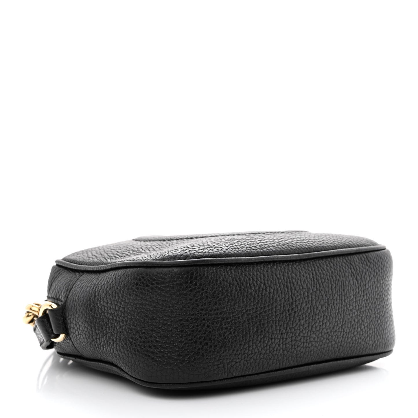 Pebbled Calfskin Small Soho Disco Bag Black