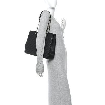 Chanel Caviar Quilted Large CC Shopping Tote Black 3 of 21