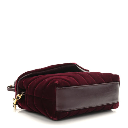 Saint Laurent Velvet Y Quilted Monogram Toy Loulou Crossbody Bag French Burgundy 4 of 10