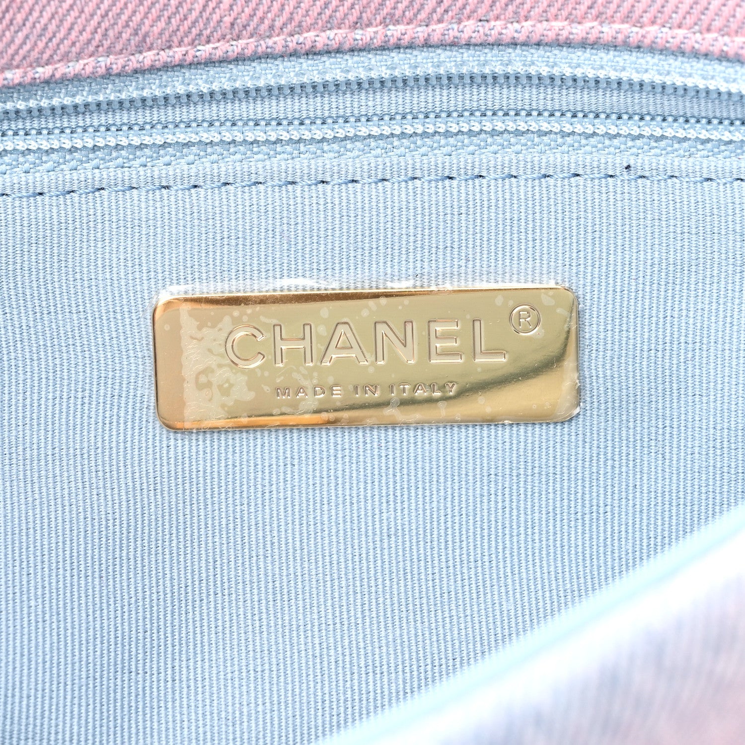 Chanel Denim Quilted Medium Chanel 19 Flap Blue Pink 6 of 11