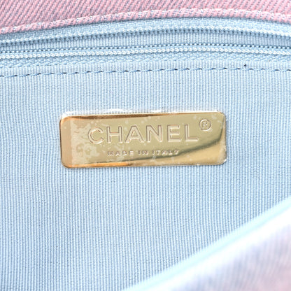 Chanel Denim Quilted Medium Chanel 19 Flap Blue Pink 6 of 11