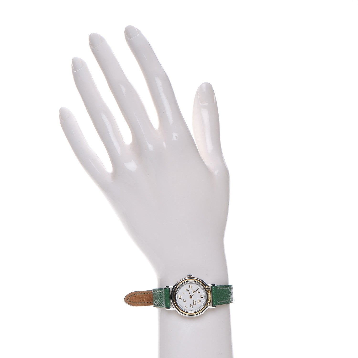 Hermes Stainless Steel Courchevel 25mm Meteor Quartz Watch Vert Clair 2 of 9