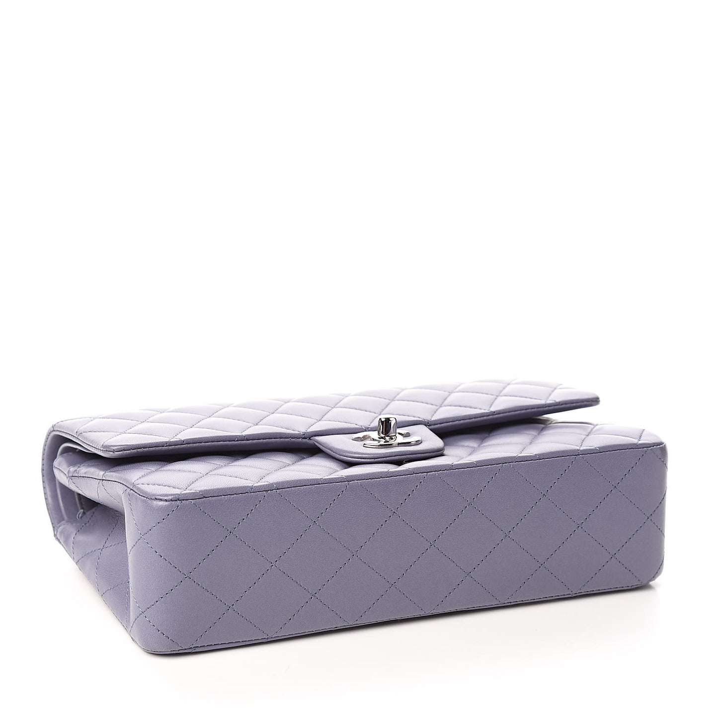Lambskin Quilted Medium Double Flap Light Purple
