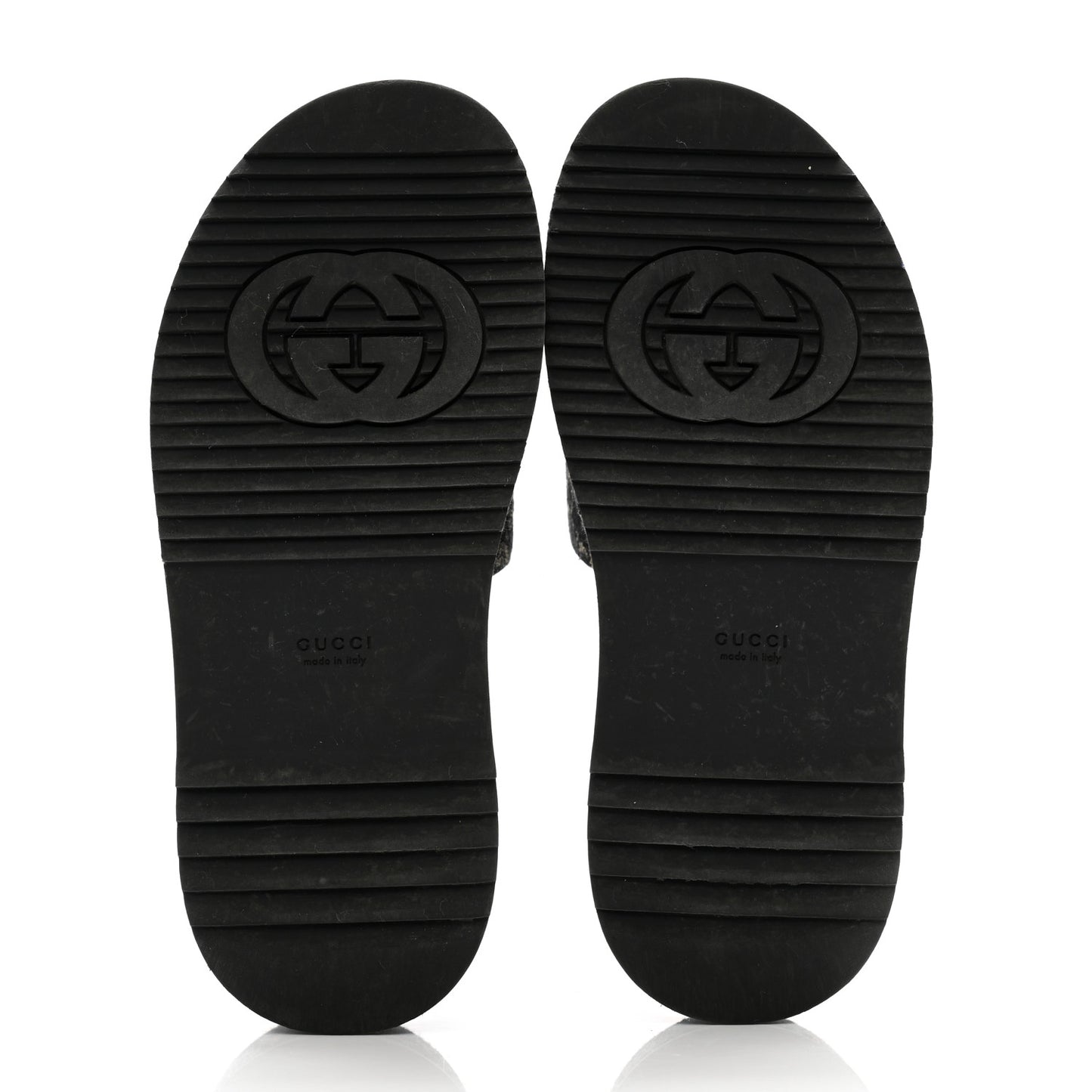 Jacquard Black Denim GG Monogram Angelina Platform 55mm Slide Sandals 37.5 Black Ivory