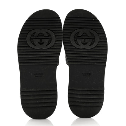 Gucci Jacquard Black Denim GG Monogram Angelina Platform 55mm Slide Sandals 37.5 Black Ivory 7 of 10