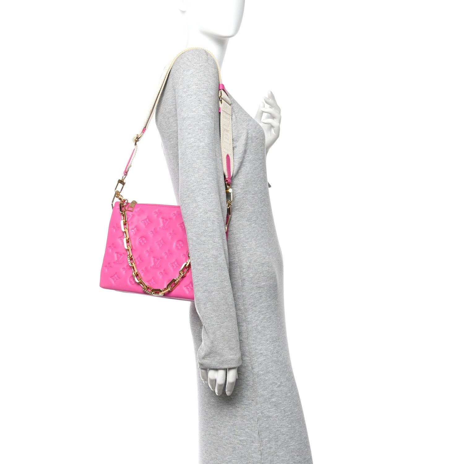 Louis Vuitton Lambskin Embossed Monogram Coussin PM Rose Miami 2 of 9