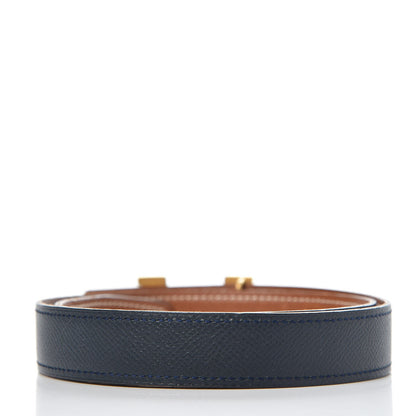 Hermes Courchevel 24mm Constance H Belt 65 Bleu Marine Gold 3 of 8