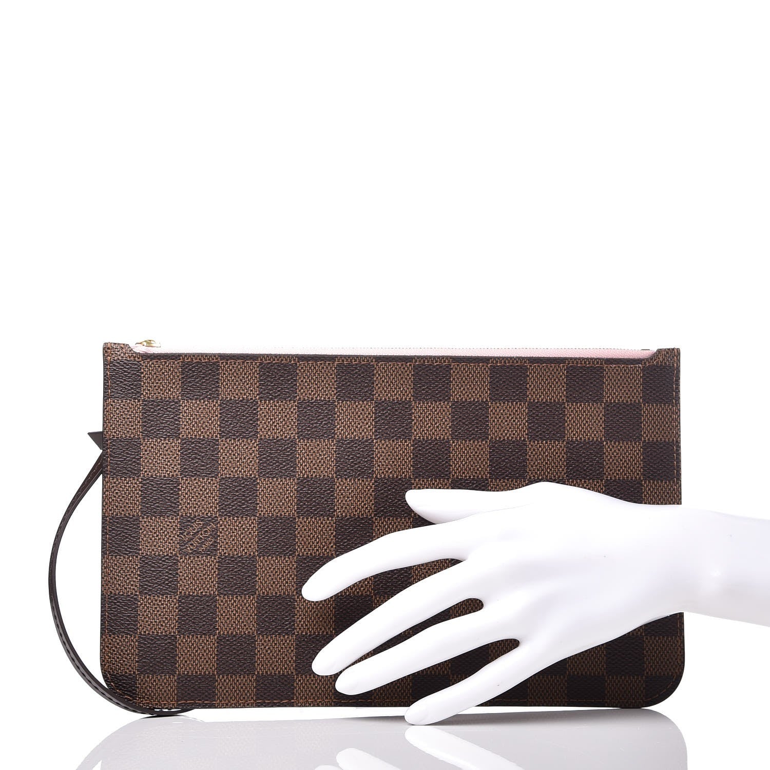 Louis Vuitton Damier Ebene Neverfull MM GM Pochette Rose Ballerine 2 of 7
