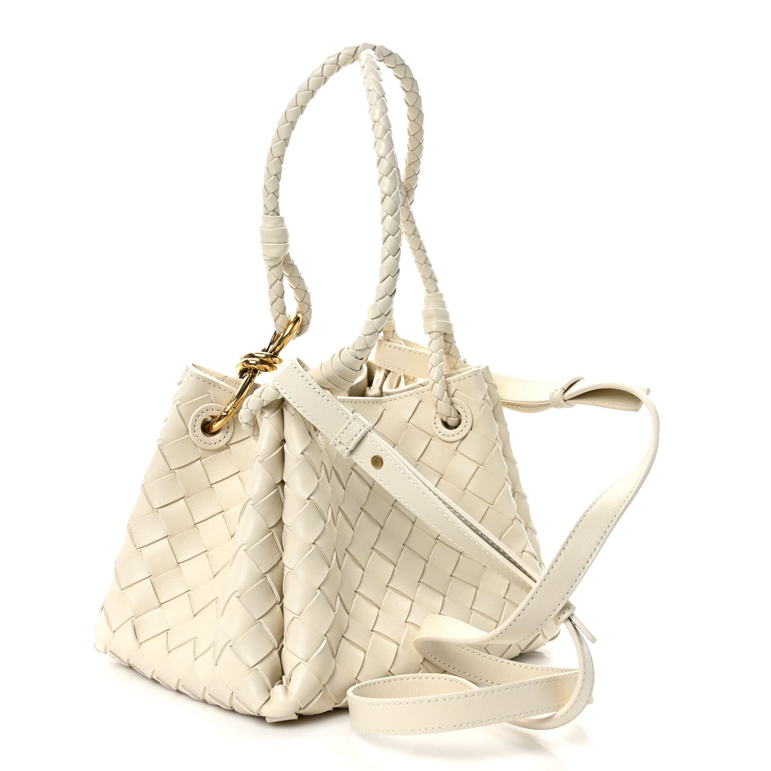 Bottega Veneta Nappa Intrecciato Small Parachute Shoulder Bag Sea Salt 3 of 8