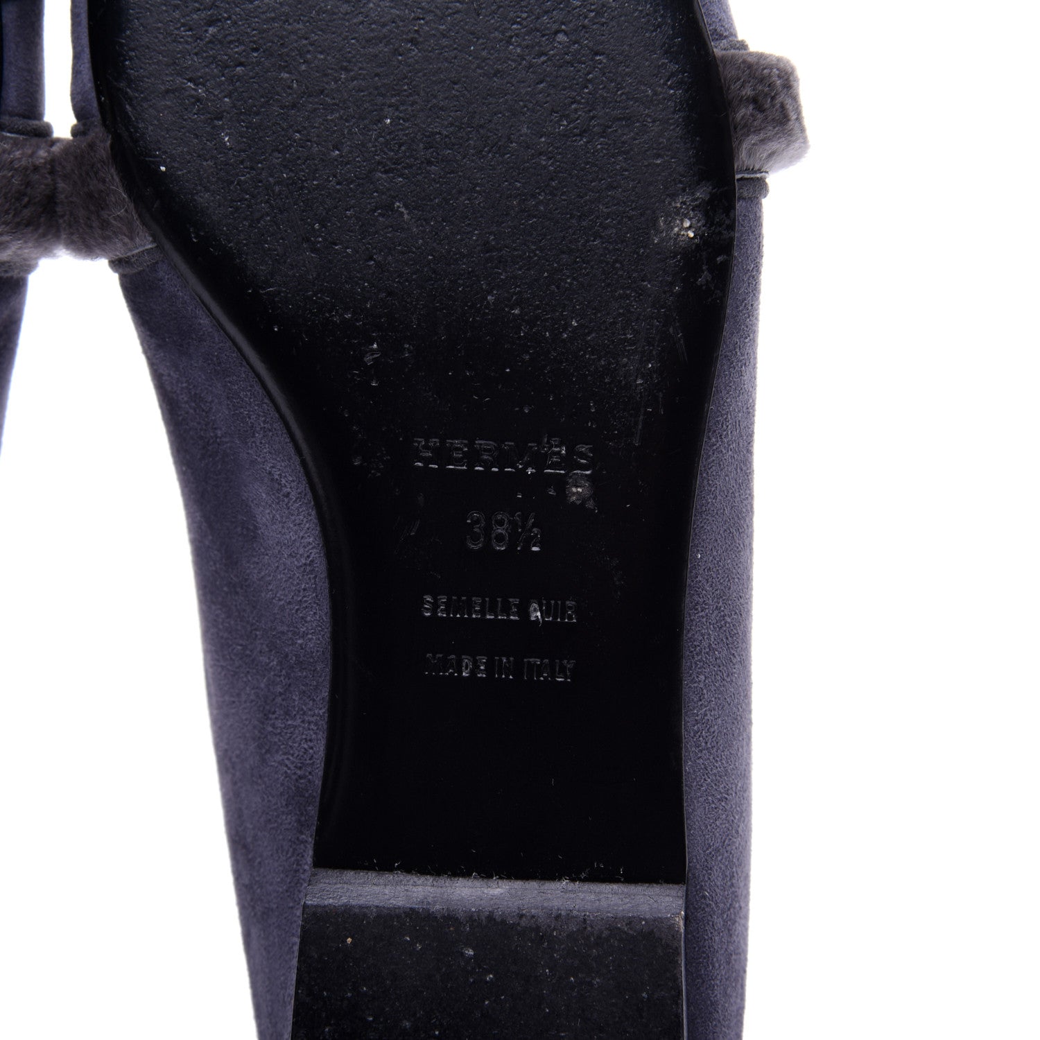 Hermes Suede Goatskin Fur Roxane Mules 38.5 10 of 13