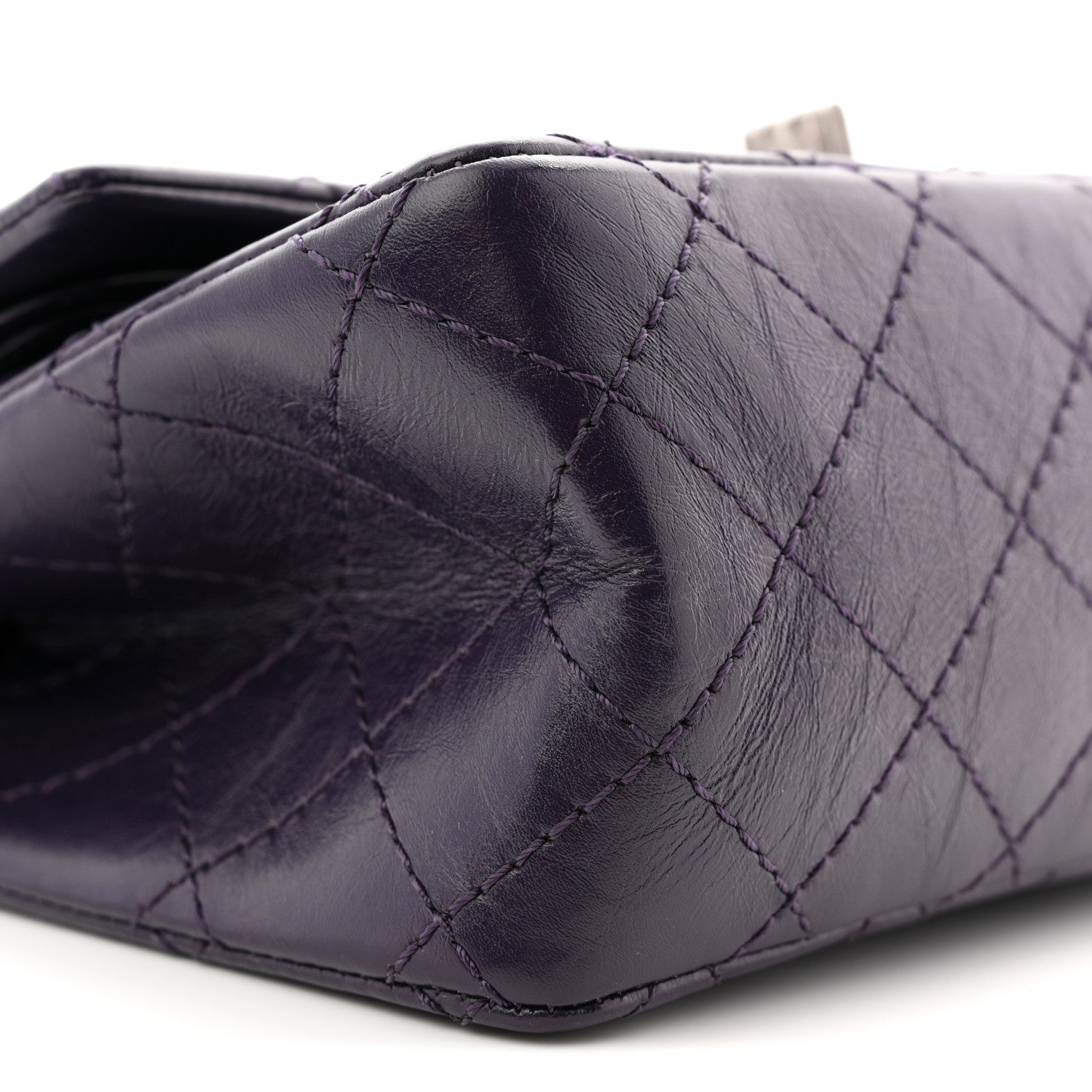 Chanel Aged Calfskin Quilted 2.55 Reissue Mini Flap Dark Purple 9 of 11