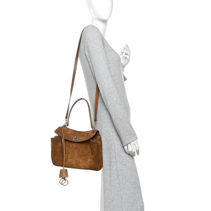 Balenciaga Waxed Suede Small Rodeo Top Handle Handbag Camel 2 of 9