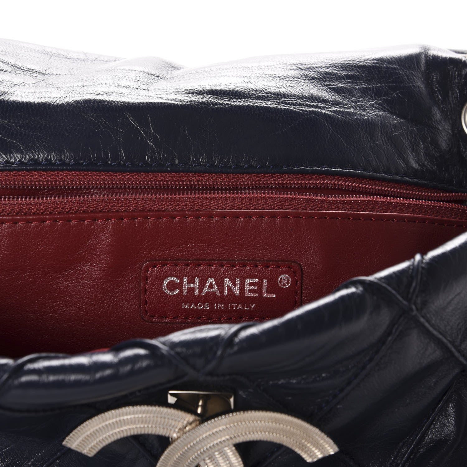 Chanel Lambskin Diamond Stitched Flap Navy 6 of 11