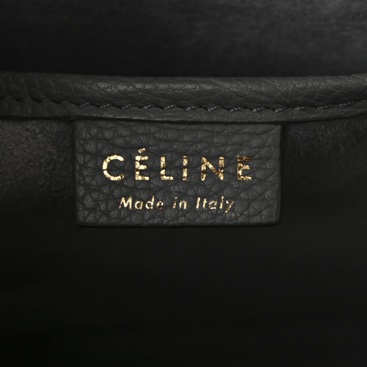 Drummed Calfskin Nano Luggage Kohl