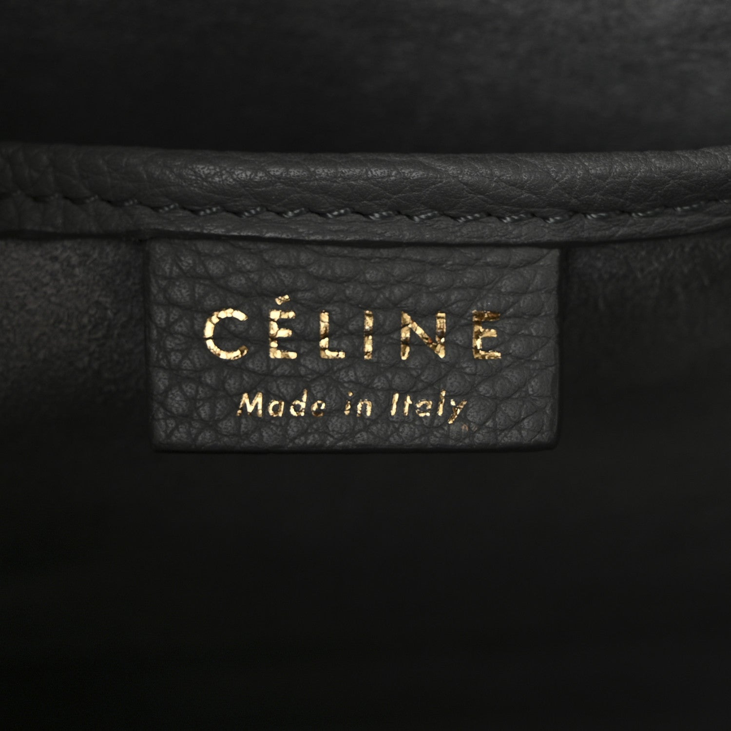 Celine Drummed Calfskin Nano Luggage Kohl 6 of 12