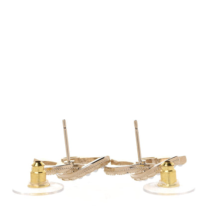 Chanel Pearl Crystal CC Earrings Gold 3 of 5