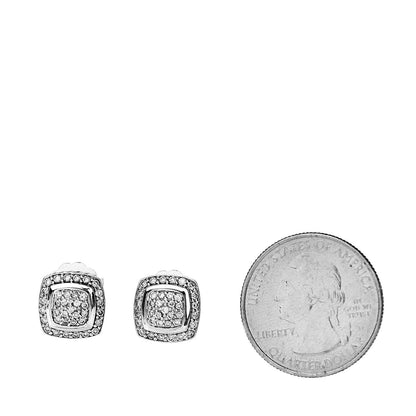 David Yurman Sterling Silver Diamond 7mm Pave Albion Earrings 2 of 4
