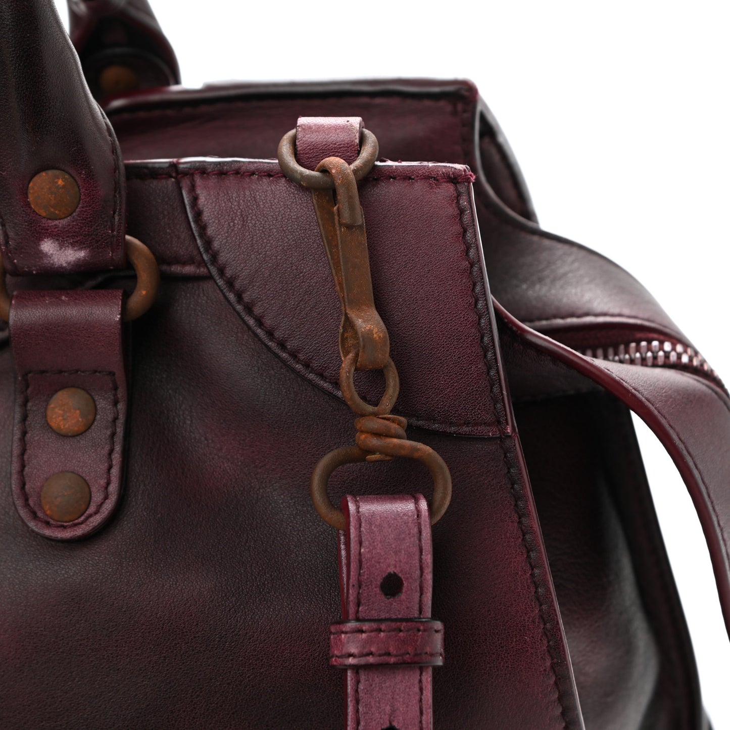 Used Calfskin Rust Hardware Neo Classic City Burgundy