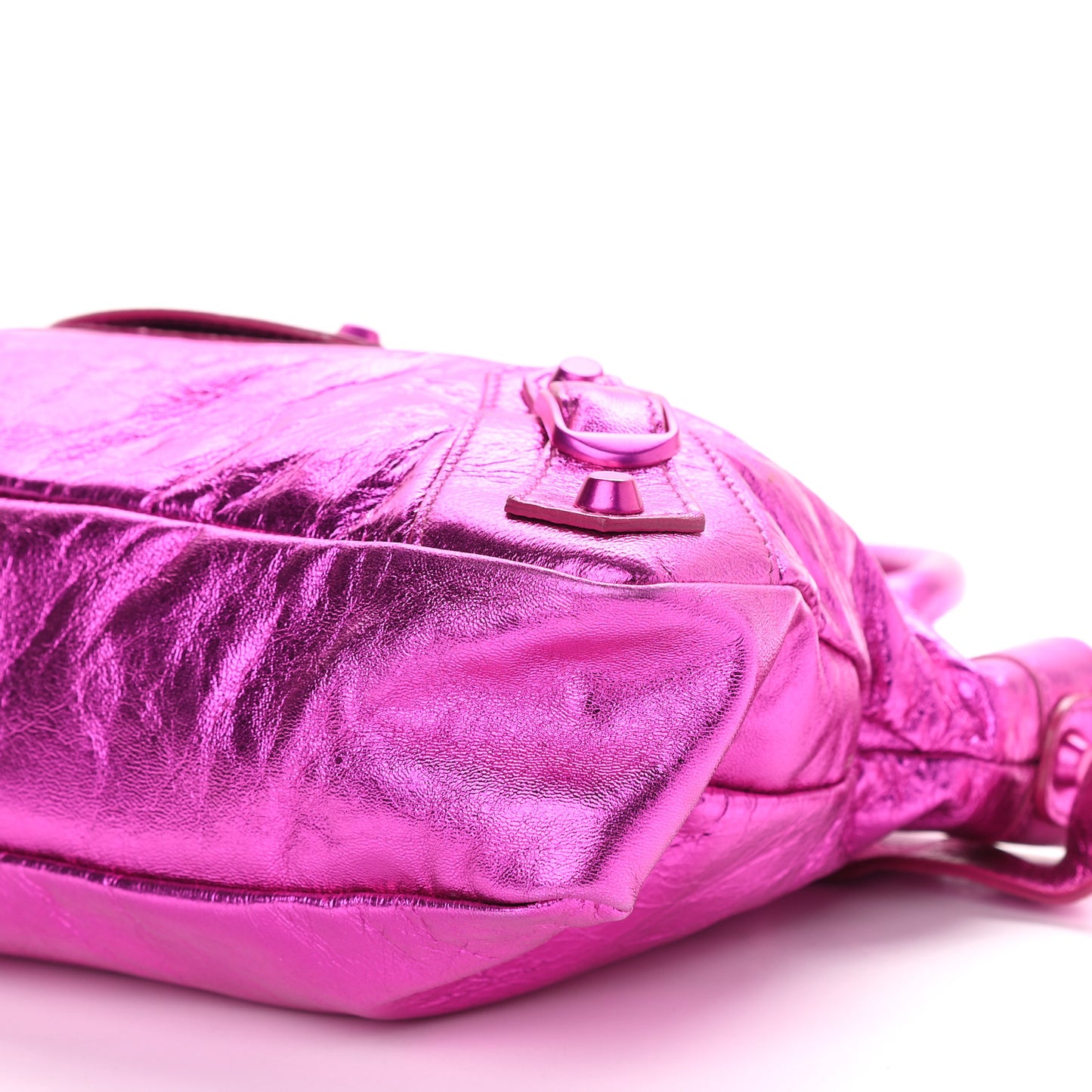 Metallic Chevre Classic Hardware First Magenta