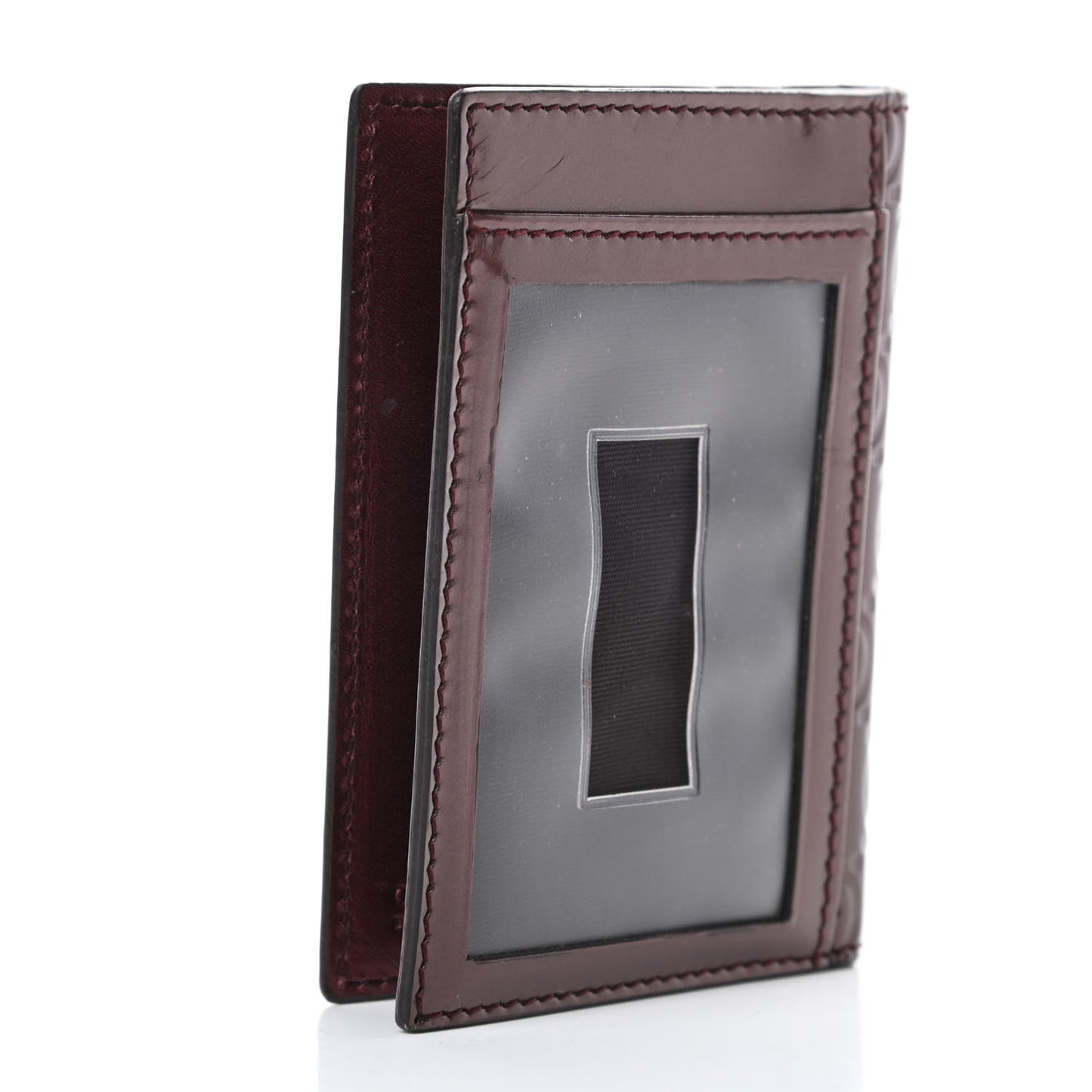 Shine Guccissima Lovely Heart Mini ID Wallet Scarlatto