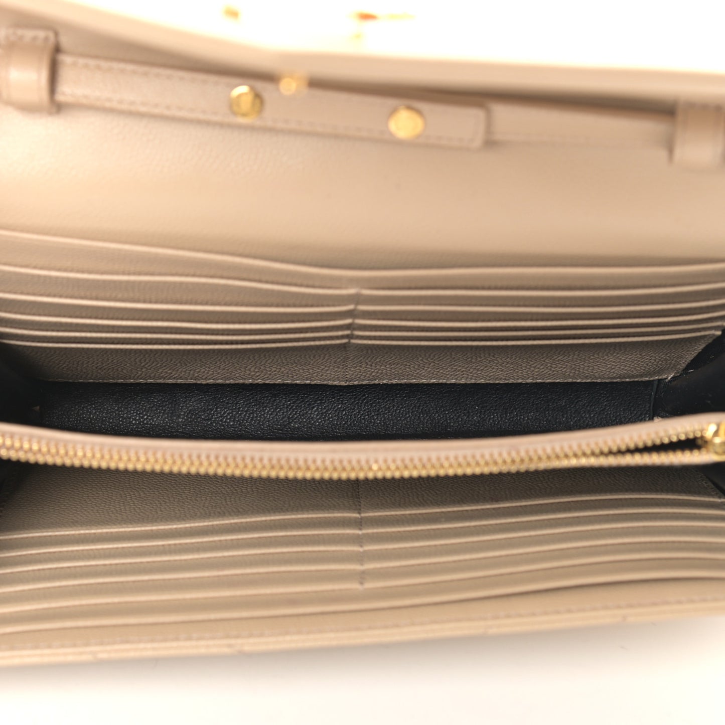 Grain De Poudre Matelasse Chevron Monogram Chain Wallet Nude Powder