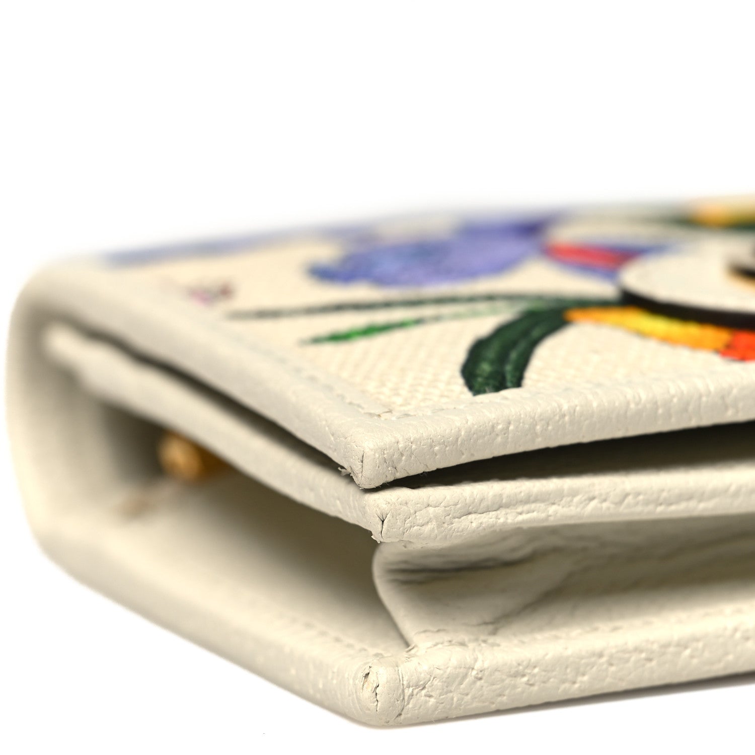 Gucci Canvas Flora Card Case Wallet White 10 of 12