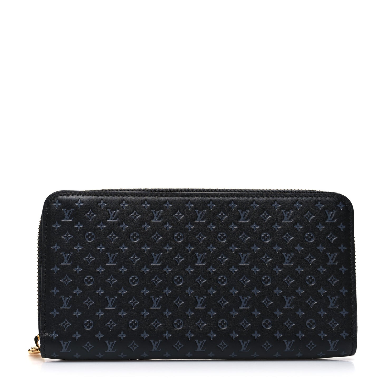 Calfskin Nanogram Zippy Wallet Black